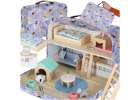 Pet hotel in a suitcase wooden furniture and figures 1