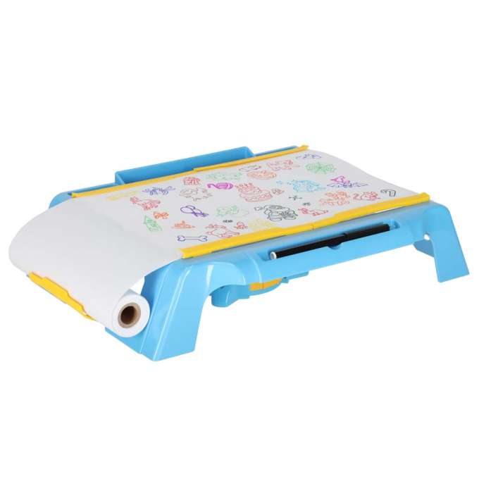 Projector projector drawing table cards markers crayons blue