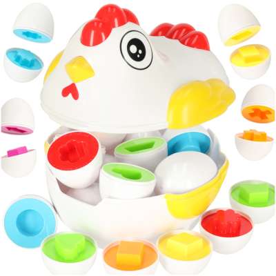 Puzzle blocks eggs montessori shapes hen