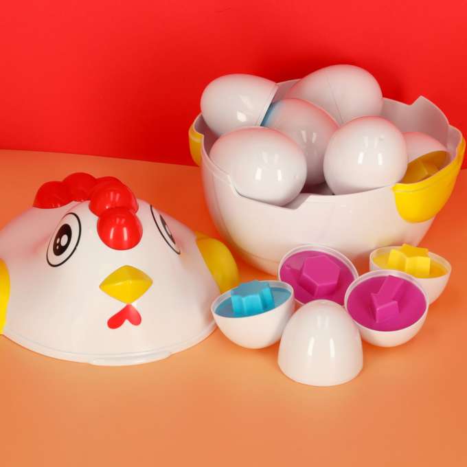 Puzzle blocks eggs montessori shapes hen