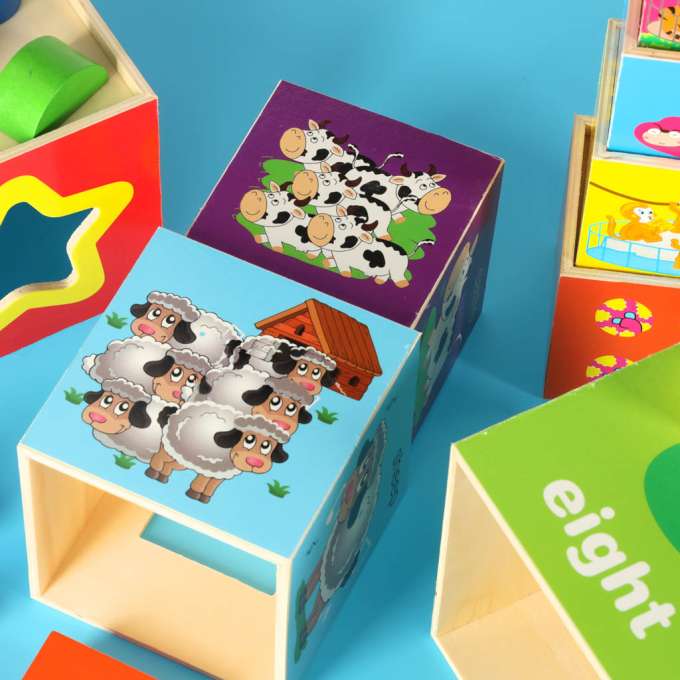 Pyramid puzzle learning to count animals XXL