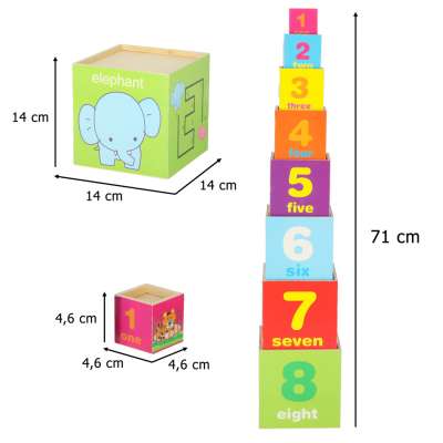 Pyramid puzzle learning to count animals XXL