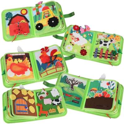 Sensory educational manipulative farm booklet