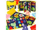 Sensory manipulation board montessori backpack case blue 1