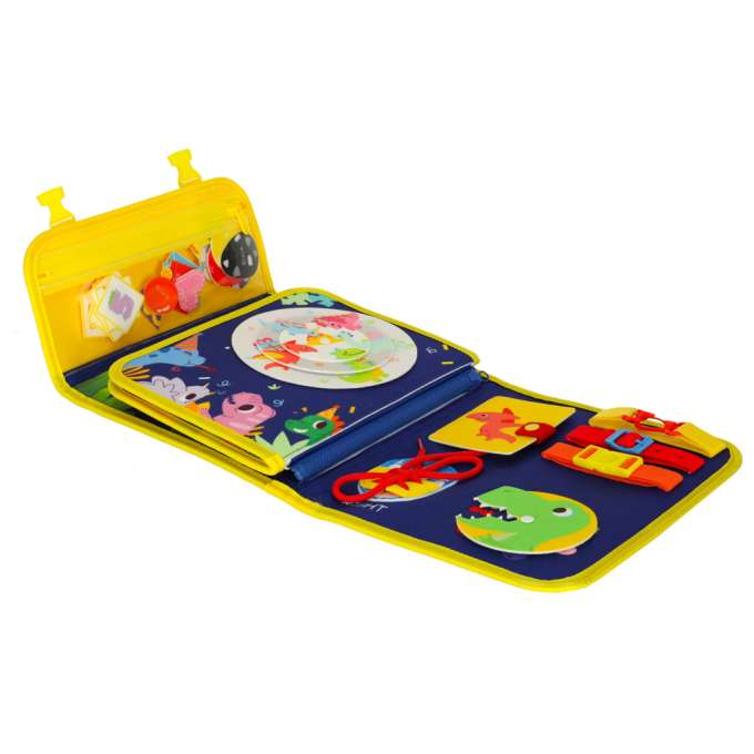 Sensory manipulation board montessori backpack case blue