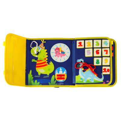 Sensory manipulation board montessori backpack case blue