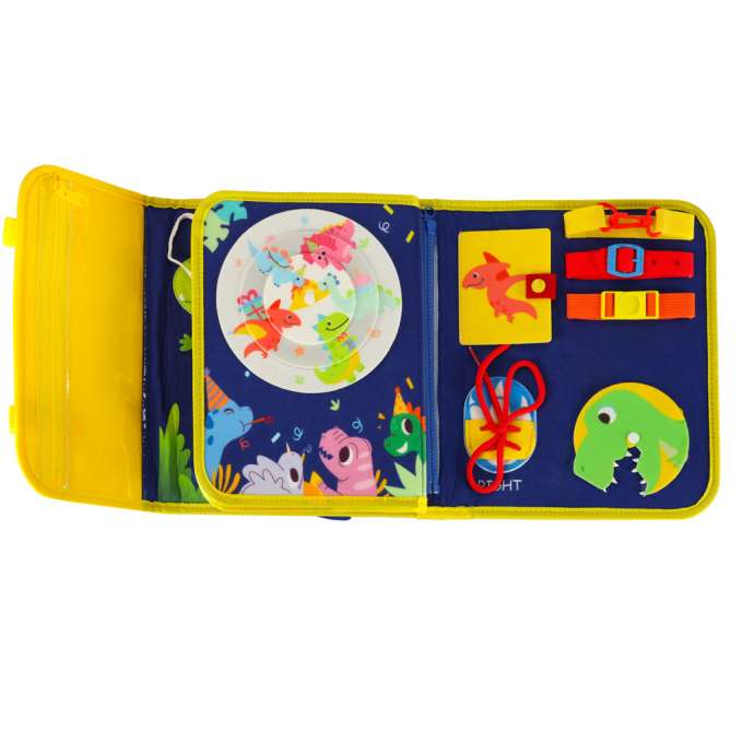 Sensory manipulation board montessori backpack case blue