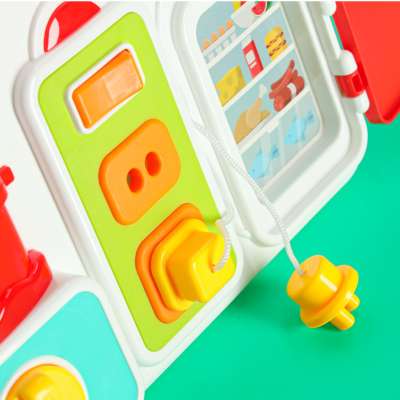 Sensory manipulation board montessori kitchen clock light sound