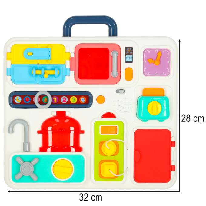 Sensory manipulation board montessori kitchen clock light sound