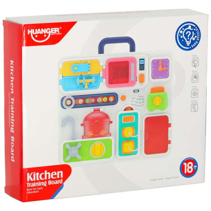 Sensory manipulation board montessori kitchen clock light sound