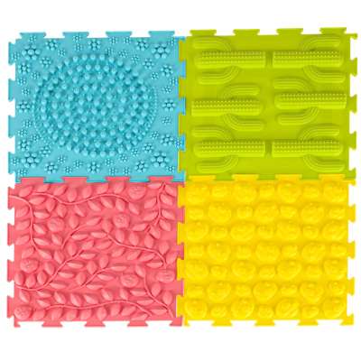 Sensory mat montessori foot massage puzzle 8 pieces pastel