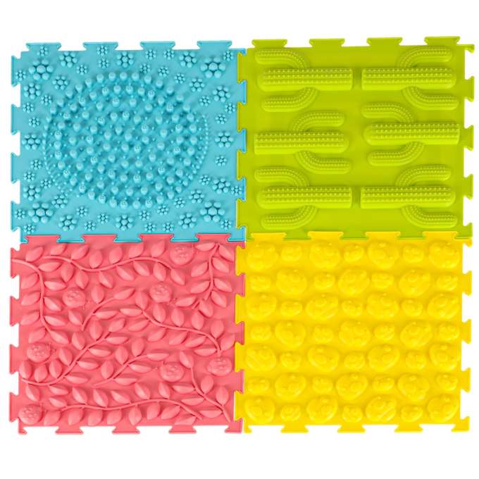 Sensory mat montessori foot massage puzzle 8 pieces pastel