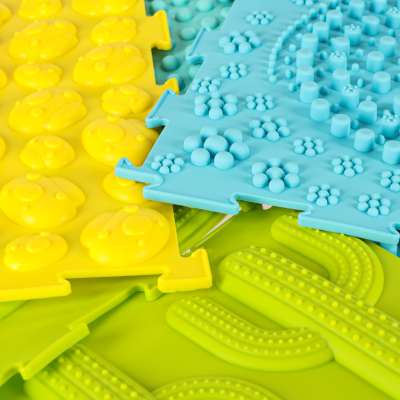 Sensory mat montessori foot massage puzzle 8 pieces pastel