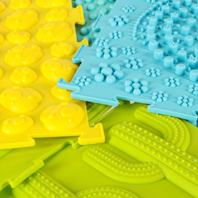 Sensory mat montessori foot massage puzzle 8 pieces pastel