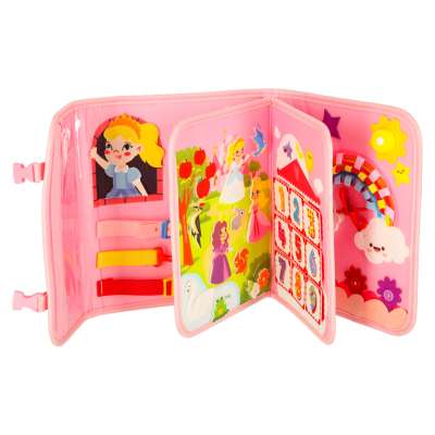 Sensory sensory montessori manipulative board backpack case pink