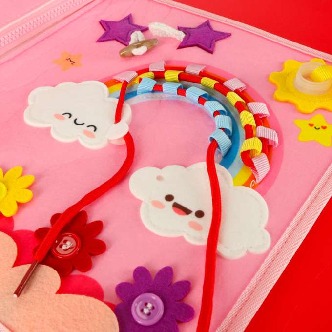 Sensory sensory montessori manipulative board backpack case pink