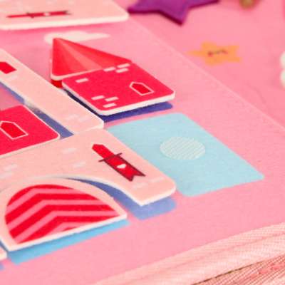 Sensory sensory montessori manipulative board backpack case pink