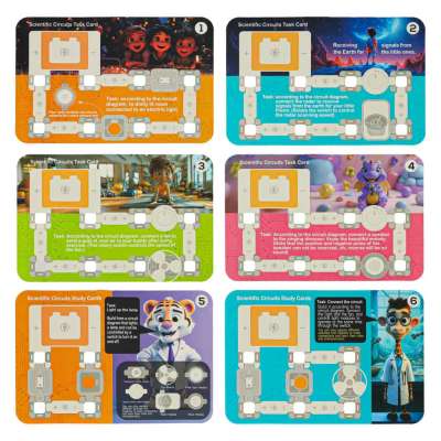 Small electronics electrician educational set 12 cards 58 elements