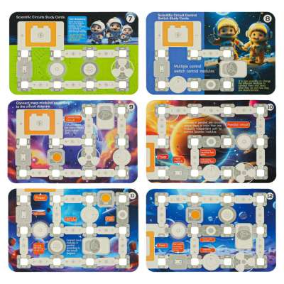 Small electronics electrician educational set 12 cards 58 elements