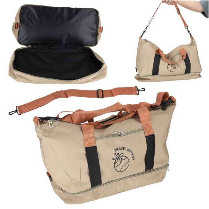 Sports travel bag hand luggage beige