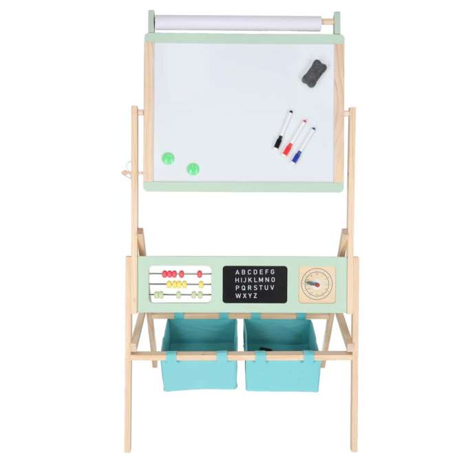 Tablica drewniana LULILO Kredo akcesoria kredy markery magnesy kosze 110cm