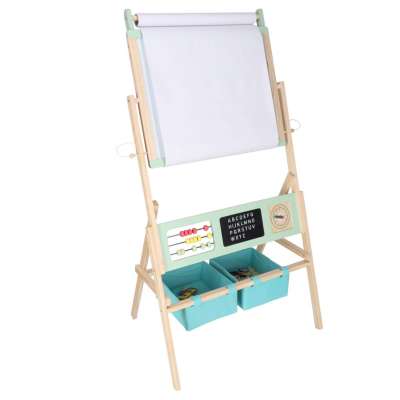 Tablica drewniana LULILO Kredo akcesoria kredy markery magnesy kosze 110cm