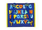 Tablica manipulacyjna sensoryczna montessori walizka plecak niebieska 4