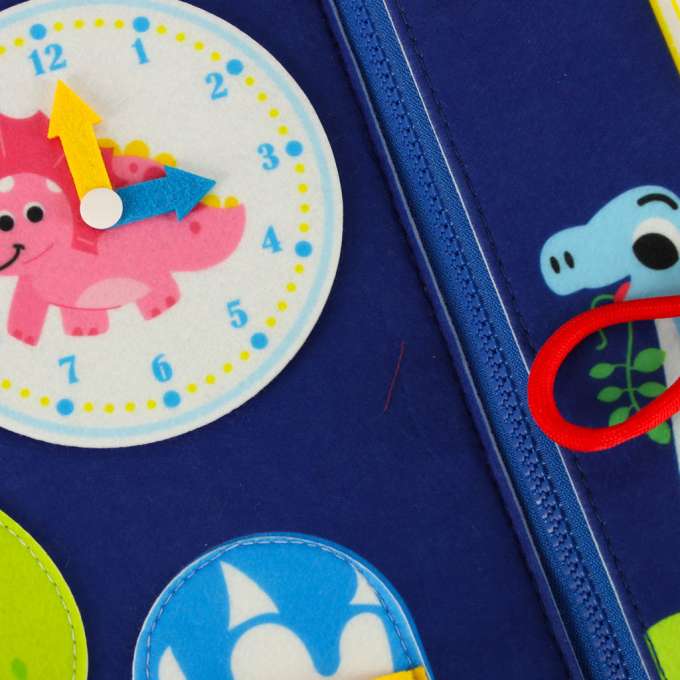 Tablica manipulacyjna sensoryczna montessori walizka plecak niebieska