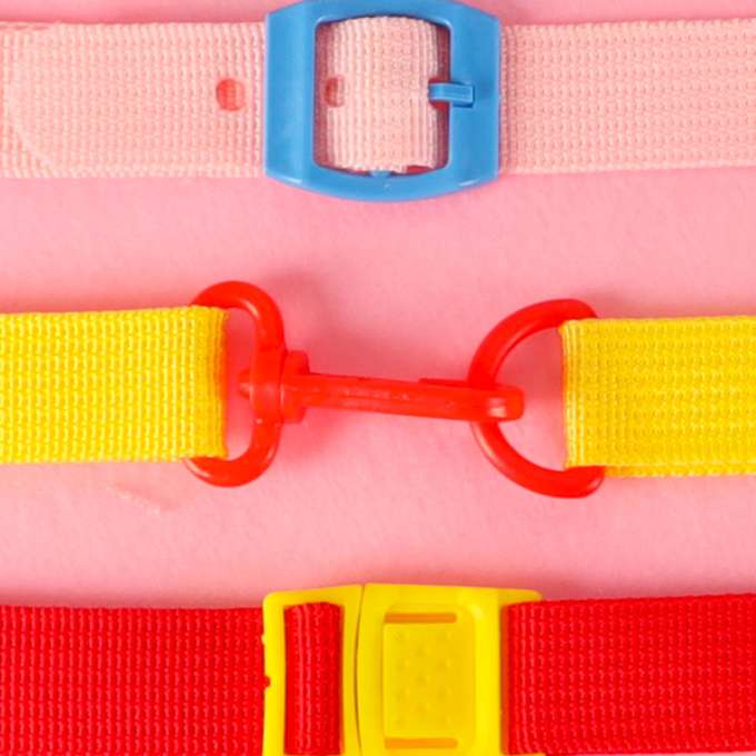 Tablica manipulacyjna sensoryczna montessori walizka plecak różowa