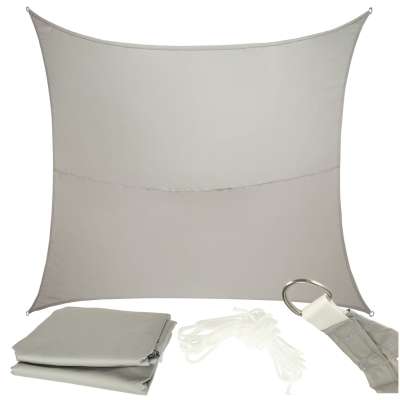 Terrace sunshade sail 4x3m square grey