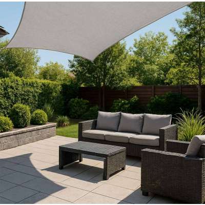 Terrace sunshade sail 4x3m square grey