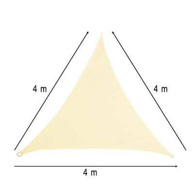 Terrace sunshade sail 4x4x4m triangle beige