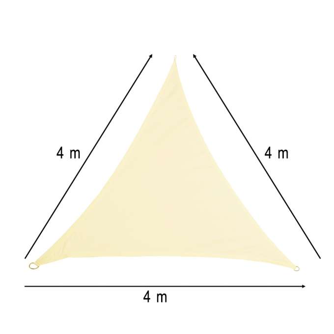 Terrace sunshade sail 4x4x4m triangle beige