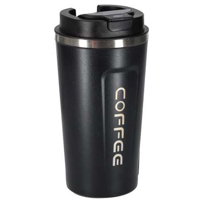 Thermal mug bidon with mouthpiece thermos 500ml black