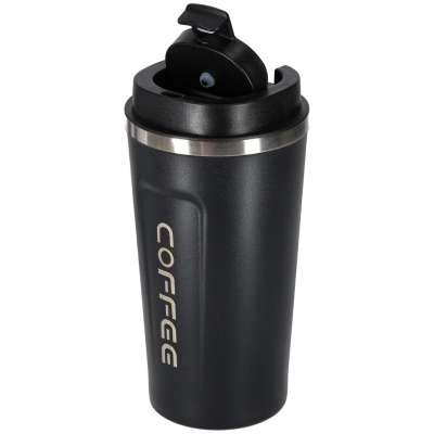 Thermal mug bidon with mouthpiece thermos 500ml black