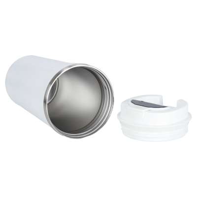 Thermal mug bidon with mouthpiece thermos 500ml white