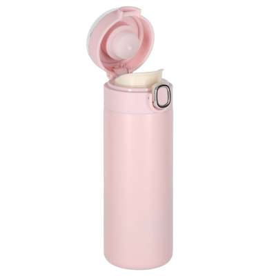 Thermal mug bidon with mouthpiece thermos LED 420ml pink