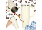 Thermal mug with handle thermos 1200ml cream 1