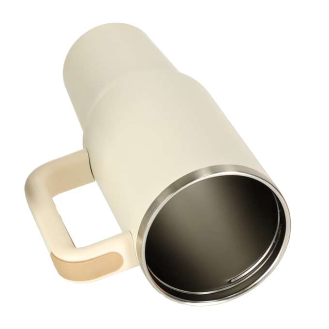 Thermal mug with handle thermos 1200ml cream
