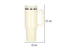 Thermal mug with handle thermos 1200ml cream 6