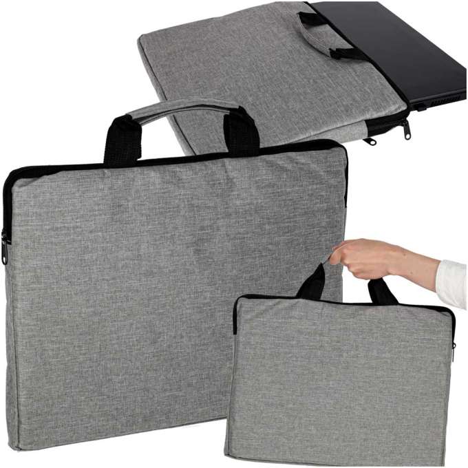 Torba na laptopa 15,6 cali etui pokrowiec teczka damska męska szara