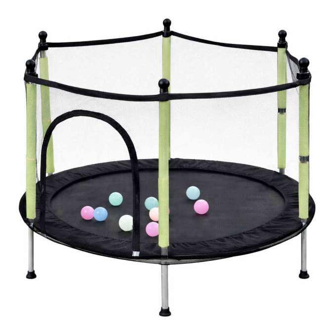 Trampolina do domu ogrodu dla dzieci siatka piłki 140cm 55inch zielona