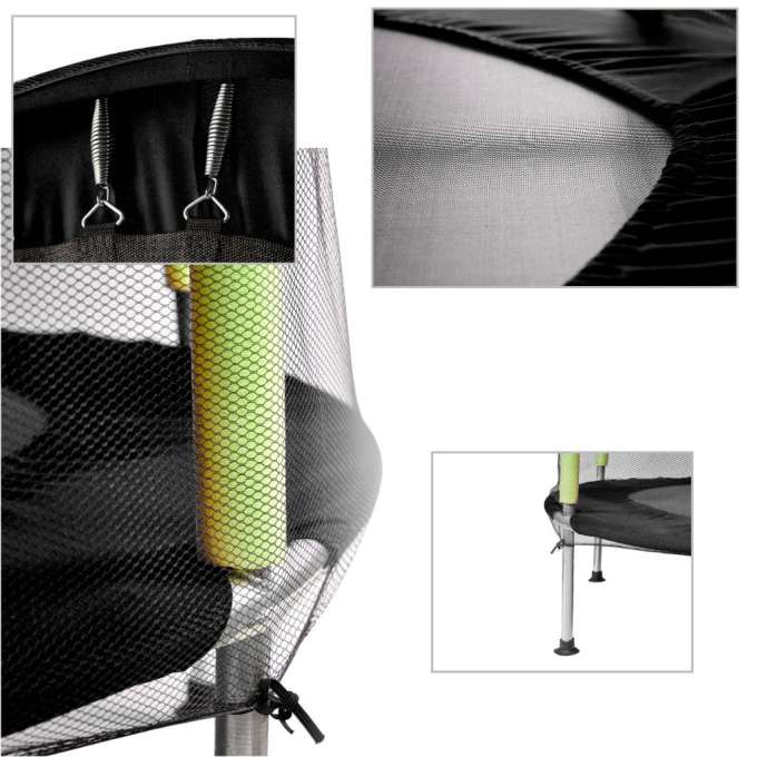 Trampolina do domu ogrodu dla dzieci siatka piłki 140cm 55inch zielona