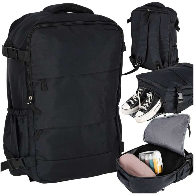 Travel backpack luggage black 45x30 cm