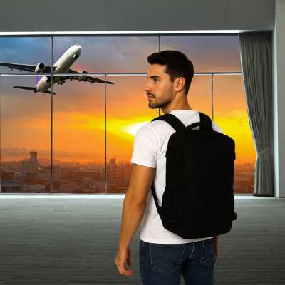 Travel backpack luggage black 45x30 cm