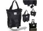 Travel bag on wheels foldable 3 sizes black 1