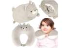 Travel cushion 2in1 neck roll for aeroplane car mascot cat 1