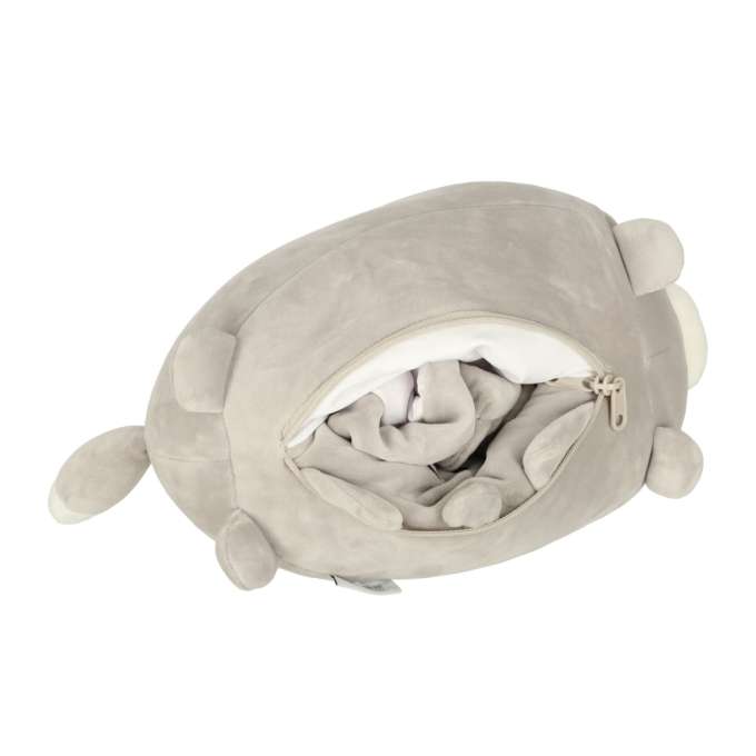 Travel cushion 2in1 neck roll for aeroplane car mascot cat