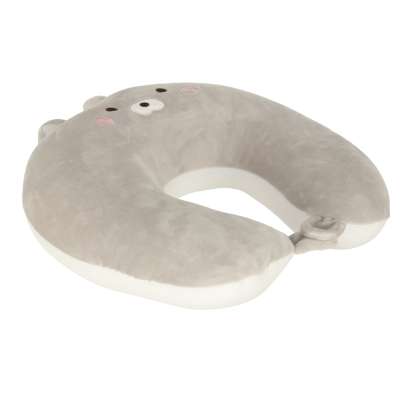 Travel cushion 2in1 neck roll for aeroplane car mascot cat