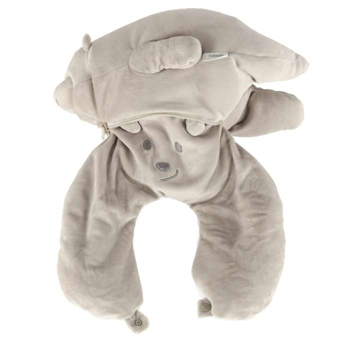 Travel cushion 2in1 neck roll for aeroplane car teddy bear mascot
